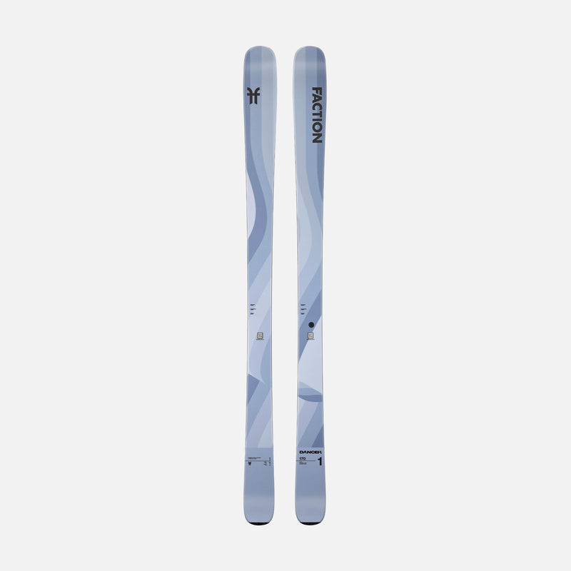 Topsheet of gray Faction Dancer 1 piste ski