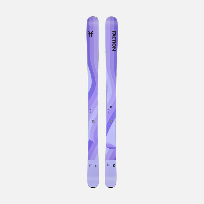 Topsheet of purple Faction Dancer 2 all-mountain ski