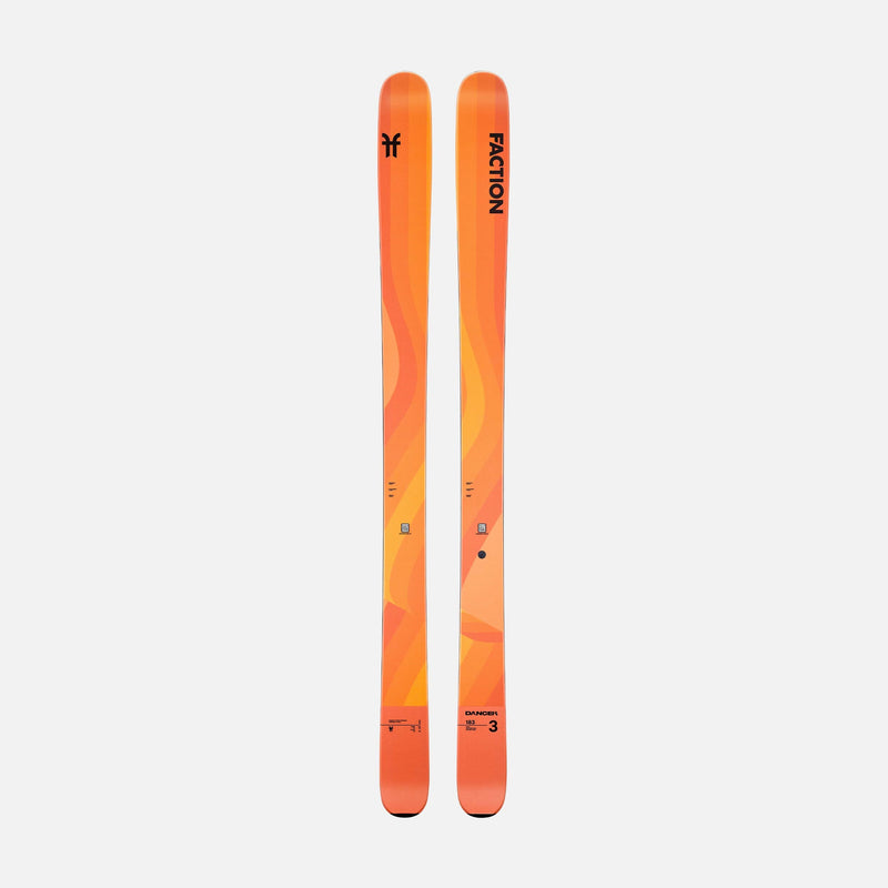 Topsheet of orange Dancer 3 Freeride and all-mountain ski