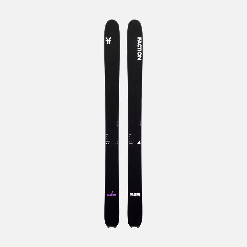 Topsheet of Black and purple Faction La Machine 4 touring ski