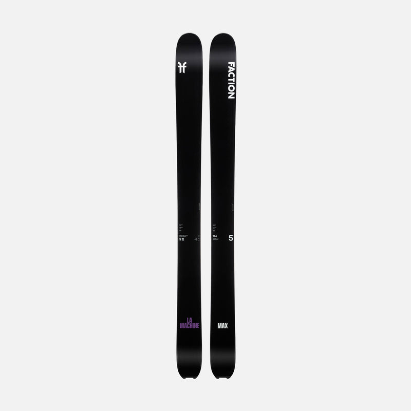Topsheet of Black and purple Faction La Machine 5 touring ski
