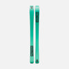 Bases of Faction Agent 1X, turquoise touring ski on a grey background.