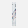 Topsheet of Faction Le Mogul Pro, white mogul ski on a grey background.