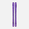Topsheet of Faction Agent 2X, purple touring ski on a grey background.