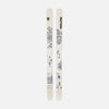 Topsheet of Faction Prodigy 1 Capsule, white and blue all-mountain ski on a grey background.