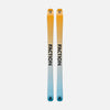 Bases of Faction Prodigy 2, black and white all-mountain ski on a grey background.