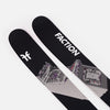 Close-up of Faction Prodigy 3, black and white all-mountain ski.