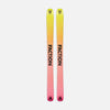 Bases of Faction Prodigy 4, black and white freeride ski on a grey background.