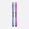 Bases of Faction Studio 4, purple and blue freeride ski on a grey background.