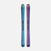 Bases of Faction Studio Grom, purple and blue freeride ski on a grey background.