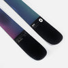 Close-up of Faction Studio 0, purple and blue park & pipe ski.