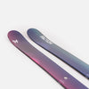 Close-up of Faction Studio 3, purple and blue freeride ski.