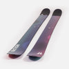 Close-up of Faction Studio 3, purple and blue freeride ski.