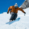 Skier jumping on blue Faction Dancer 2 all-mountain skis