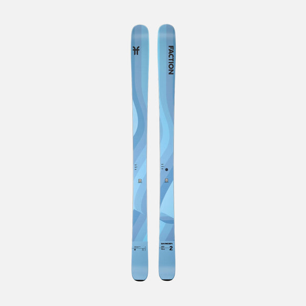 Topsheet of blue Faction Dancer 2 all-mountain ski  