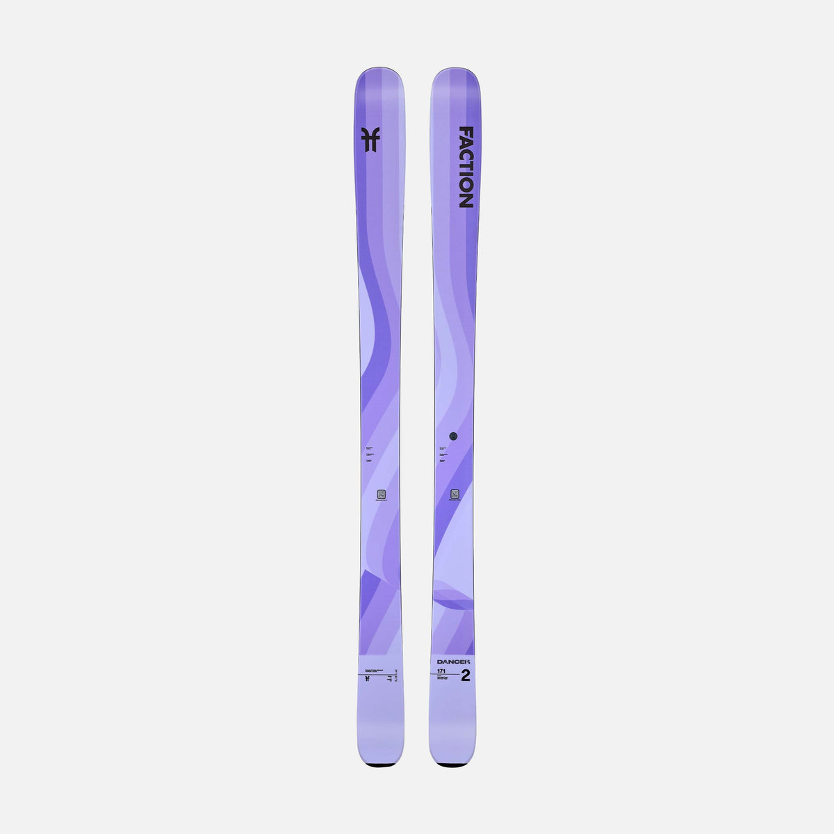 Topsheet of purple Faction Dancer 2 all-mountain ski  