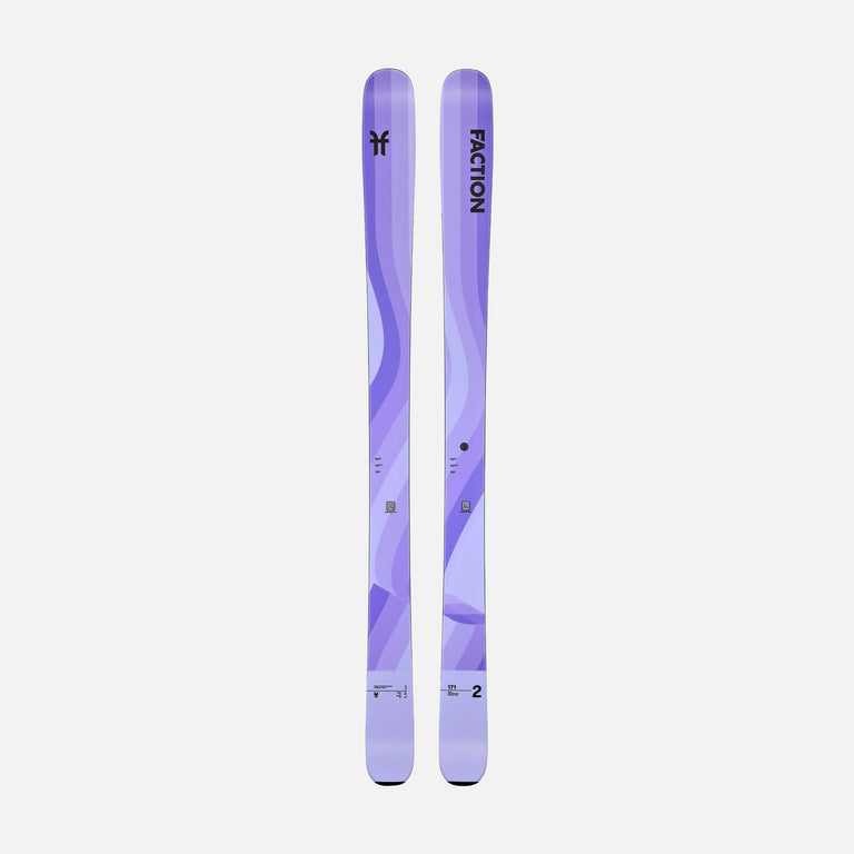 Topsheet of purple Faction Dancer 2 all-mountain ski  