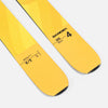 Close-up of yellow Faction Dancer 4 Freeride and Powder skis