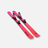 Red and pink piste ski Faction skis Dancer 79 with bindings close up shot 2026