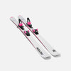 White and pink piste ski Faction skis Dancer 79 with bindings close up shot 2026