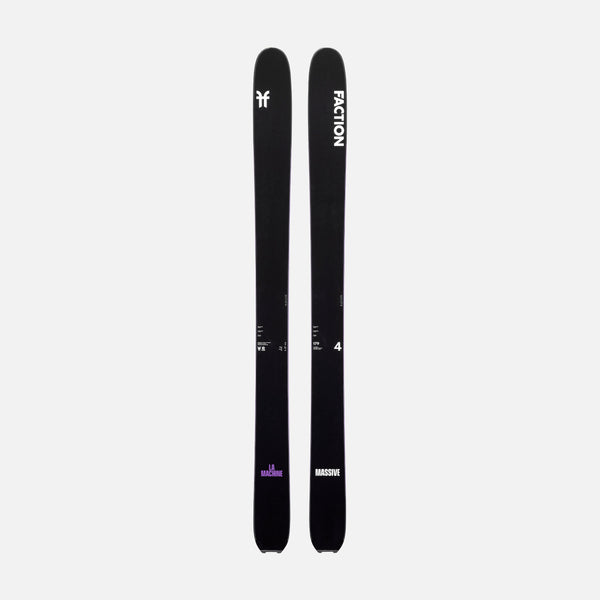 Topsheet of Black and purple Faction La Machine 4 touring ski 